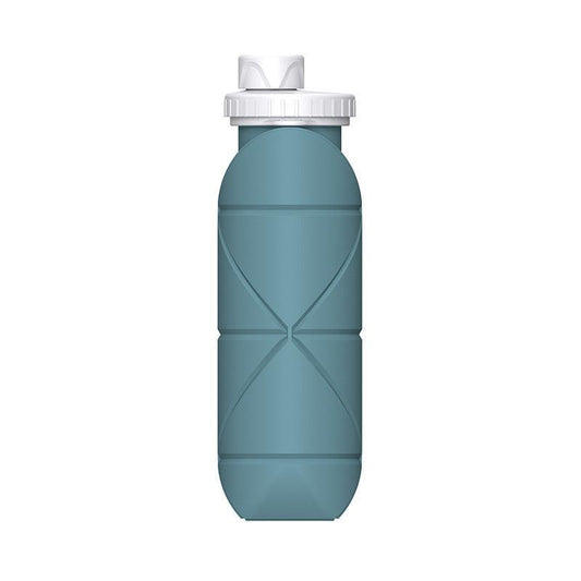 Eucalyptus Green Portable Silicone Collapsible Water Bottle - Foldable Sports Cup for Cycling and Outdoor Fitness.