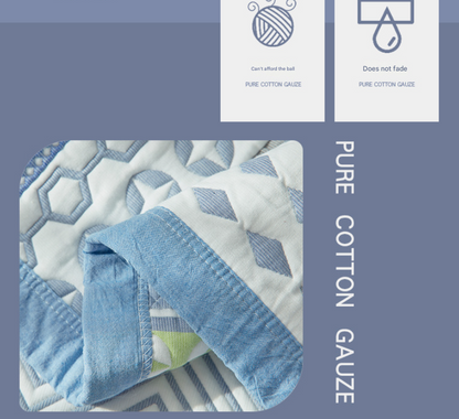 Colorful Mia Premium 6-Layer Cotton Gauze Pillowcase Pair - Ultra Soft & Breathable (56x80cm)