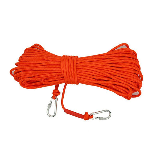 Orange With Wire Core Heavy Duty Adjustable Clothesline Set (4 Pack) - 15m Steel Wire Core Nylon Rope with Hooks for Outdoor & Camping.