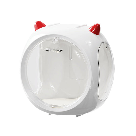 2PCS White Cute Magnetic Display Case - Dustproof 'Space Capsule' Box for Figures & Collectibles