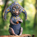 3PCS Two Eyes Fantasy Three-Eyed Alien Figurine Set - 3 Piece Resin Sculptures for Home & Garden Decor