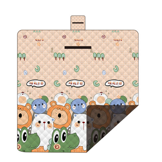 Waterproof Foldable Picnic Blanket with Little Frog Print- 200x200cm.