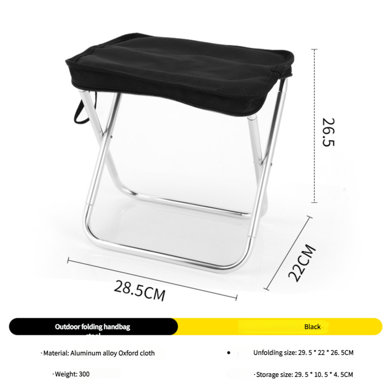 Outdoor Ultralight Folding Camping Chair - Black.