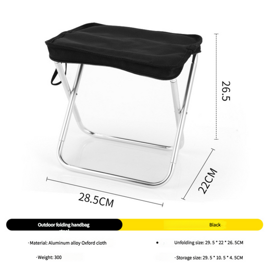 Outdoor Ultralight Folding Camping Chair - Black.