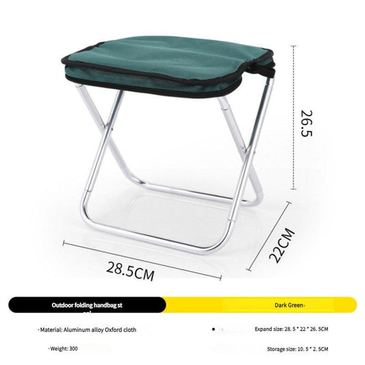 Outdoor Ultralight Folding Camping Chair - Dark Green.
