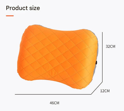 Inflatable Camping Pillow - Lightweight 46x32x12cm Travel Pillow 180g in black
