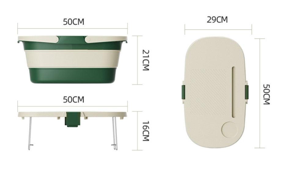 Foldable Picnic Basket with Tray - 16.5L Capacity, Green coffee color, Perfect for Camping and Outdoor Gatherings.