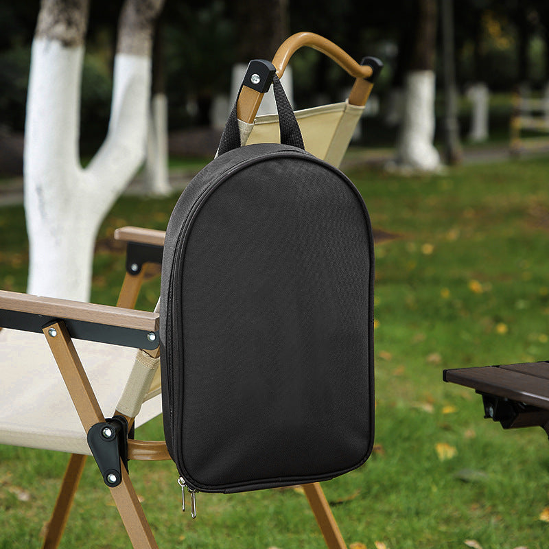 Portable Kitchen Utensil Storage Bag - Lightweight Organizer for Camping and Outdoor Cooking, Black.