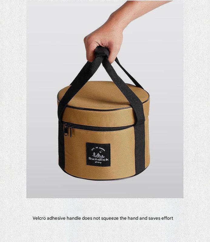 Portable Outdoor Kitchen Utensil Organizer,Waterproof Camping Cookware Storage Bag, Smoke Gray-Size L.