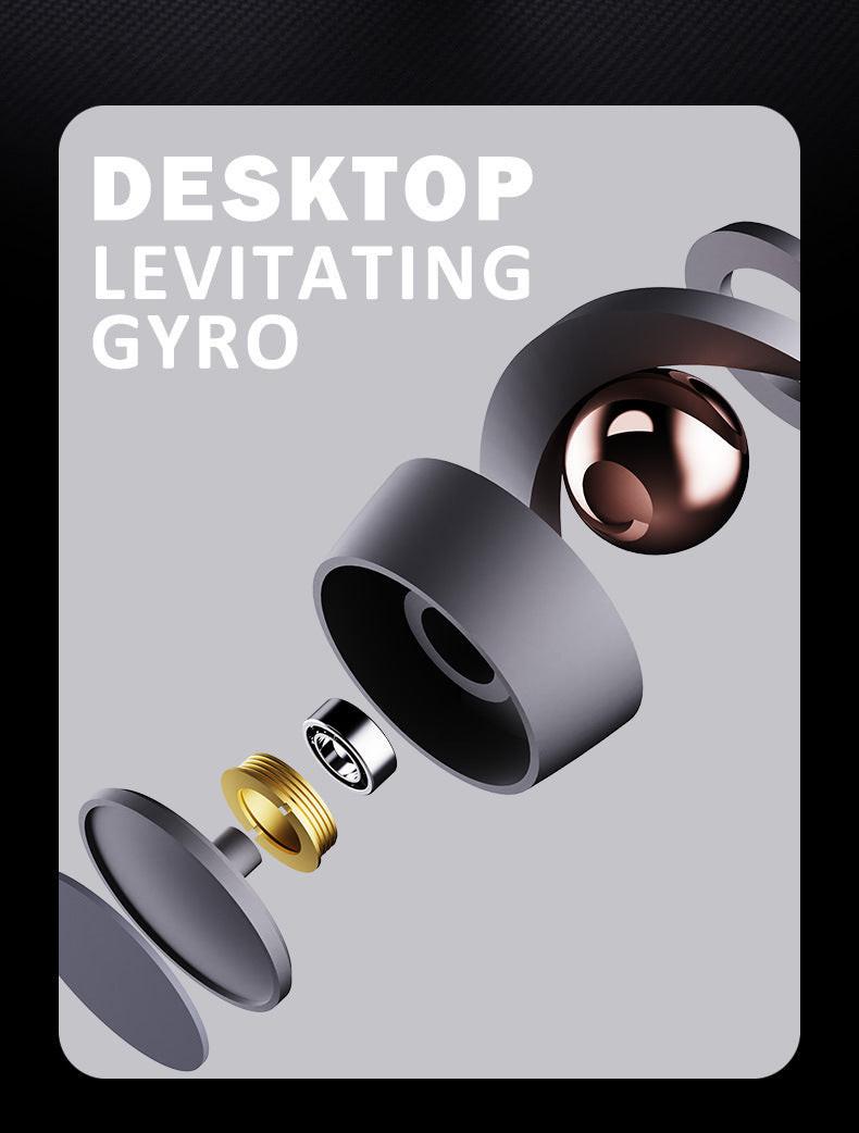 Desktop Levitating Gyro,Magnetic Floating Desk Toy for Stress Relief, Elegant Design-black.