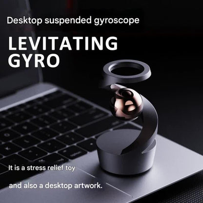 Desktop Levitating Gyro,Magnetic Floating Desk Toy for Stress Relief, Elegant Design-silver.