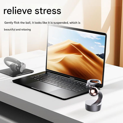 Desktop Levitating Gyro,Magnetic Floating Desk Toy for Stress Relief, Elegant Design-silver.