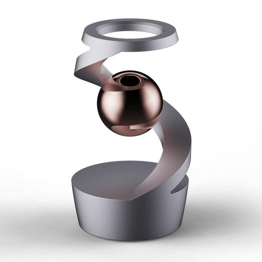 Desktop Levitating Gyro,Magnetic Floating Desk Toy for Stress Relief, Elegant Design-grey.