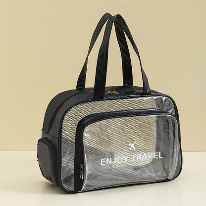 Waterproof beach bag with wet and dry separation, gym and swim storage bag, toiletries and cosmetic bag for swimsuits and goggles (Black has shoe compartment)