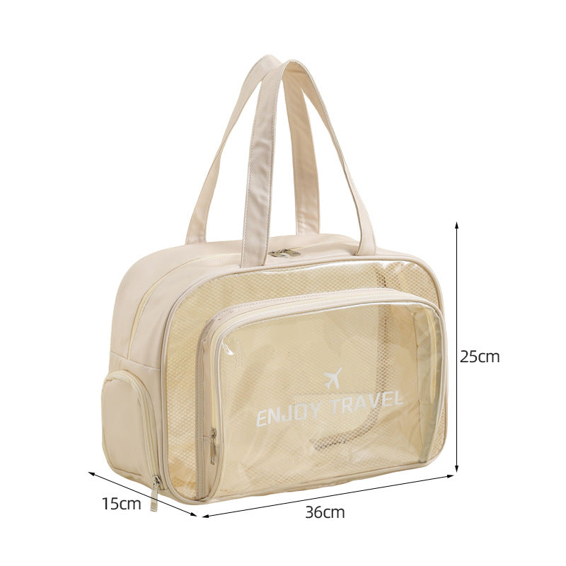 Waterproof beach bag with wet and dry separation, gym and swim storage bag, toiletries and cosmetic bag for swimsuits and goggles (Pink has no shoe compartment)