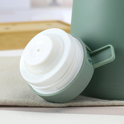 1000ml Bamboo Green thermos bottle with wooden handle, double-layer glass liner coffee pot, suitable for hot and cold drinks