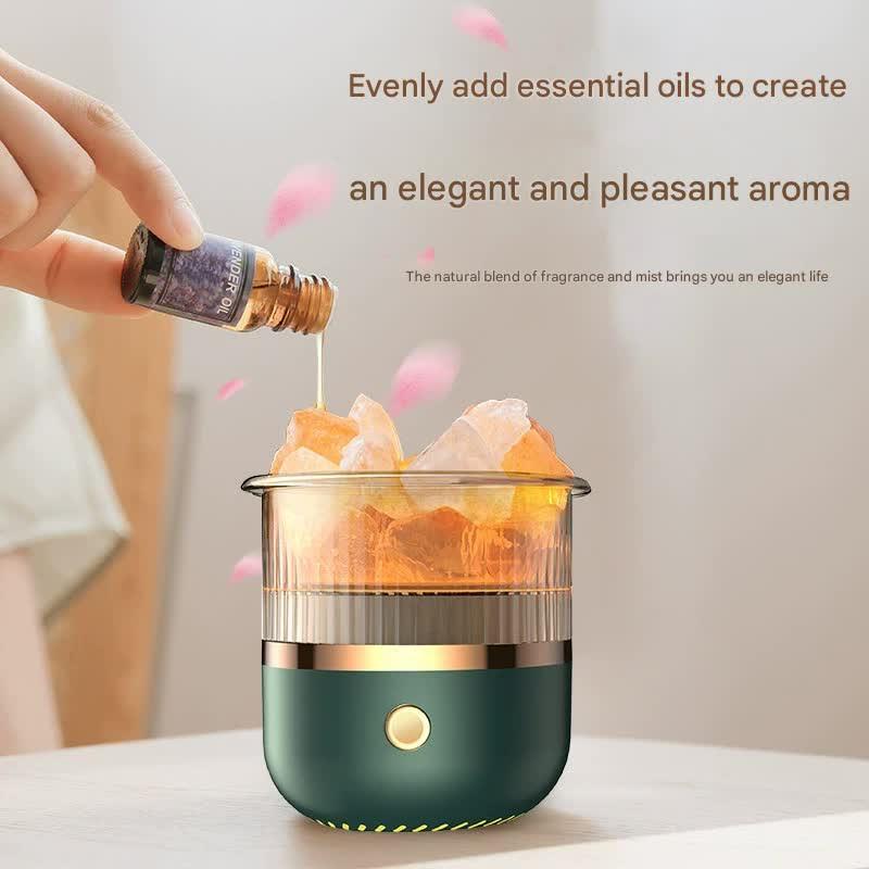 Crystal Humidifier with LED Light - Aromatherapy Diffuser for Home Relaxation(white).