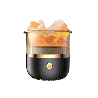 Crystal Humidifier with LED Light - Aromatherapy Diffuser for Home Relaxation(black).
