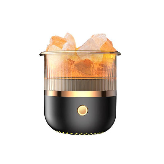 Crystal Humidifier with LED Light - Aromatherapy Diffuser for Home Relaxation(black).