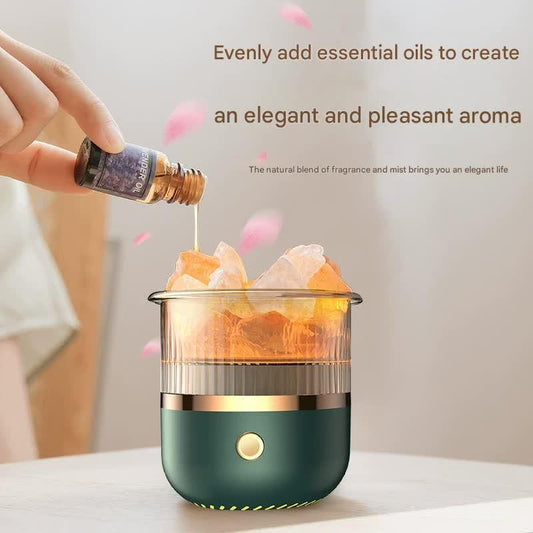 Crystal Humidifier with LED Light - Aromatherapy Diffuser for Home Relaxation(black).
