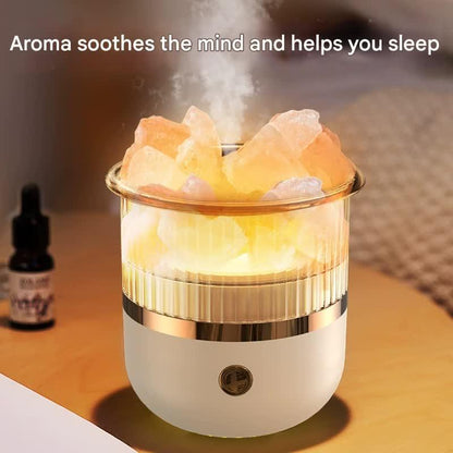 Crystal Humidifier with LED Light - Aromatherapy Diffuser for Home Relaxation(black).