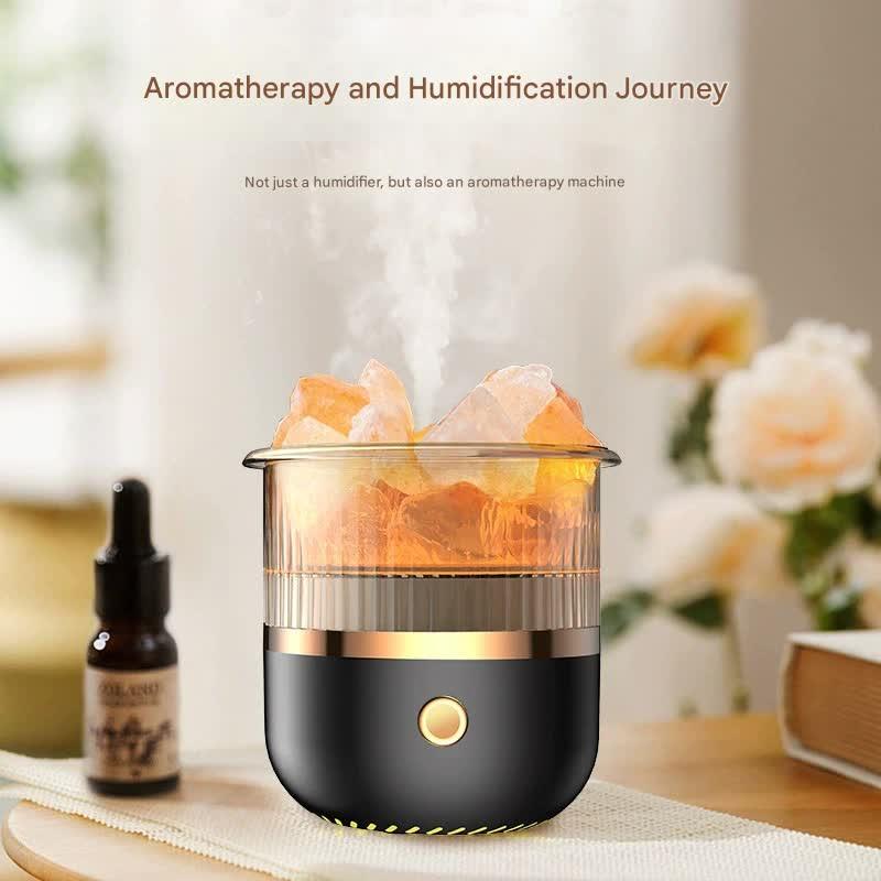 Crystal Humidifier with LED Light - Aromatherapy Diffuser for Home Relaxation(black).