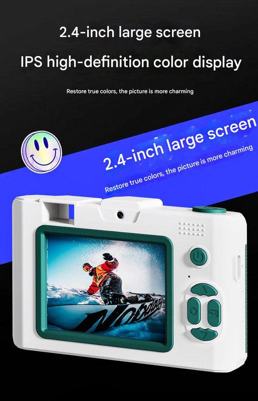 Compact 4K Digital Camera - 50MP, 16x Zoom, 2.4-inch IPS Screen, WiFi & Fill Light - Retro CCD Style(White).