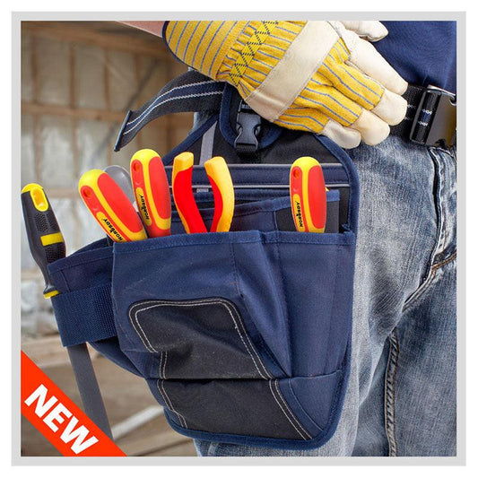 6-Piece Insulated Screwdriver Set - 1000V Rated, CR-V Steel with Magnetic Tips & Wall Rack.