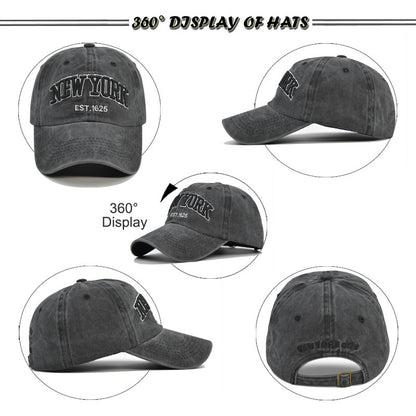 Vintage New York Est. 1625" Washed Cotton Baseball Cap - Adjustable & Unisex(Khaki)"