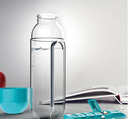 2pc 2-in-1 Water Bottle with 7-Day Pill Organizer - 600ml BPA-Free, Portable & Leakproof(Red)