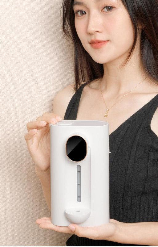 Smart Automatic Mouthwash Dispenser - Wall-Mounted, 3 Adjustable Levels, LED Display & Magnetic Cups(Black).
