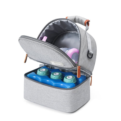 Versatile Insulated Breast Milk Cooler & Lunch Backpack - Waterproof, Multi-Carry Options(Yellow print)