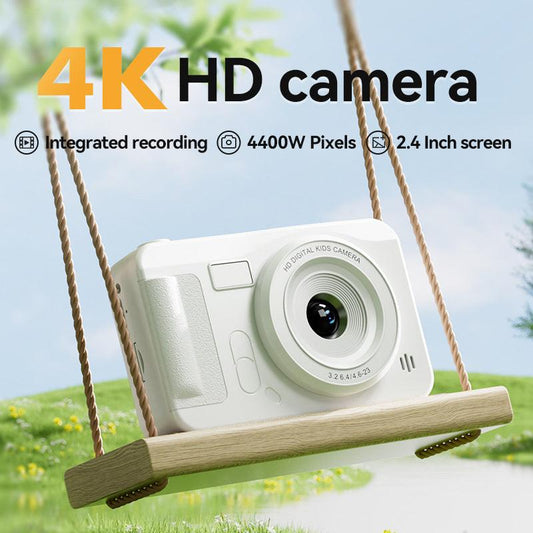 Student HD Digital Camera - 44MP, 8x Zoom, Autofocus, Dual Lens, Type-C Charging (Pink).
