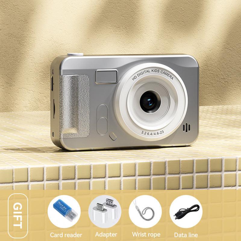 Student HD Digital Camera - 44MP, 8x Zoom, Autofocus, Dual Lens, Type-C Charging (Silver).