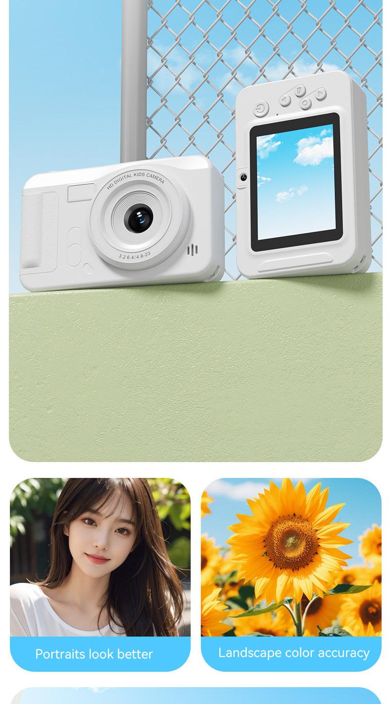 Student HD Digital Camera - 44MP, 8x Zoom, Autofocus, Dual Lens, Type-C Charging (Silver).