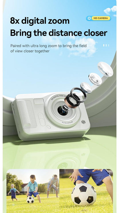 Student HD Digital Camera - 44MP, 8x Zoom, Autofocus, Dual Lens, Type-C Charging (Silver).