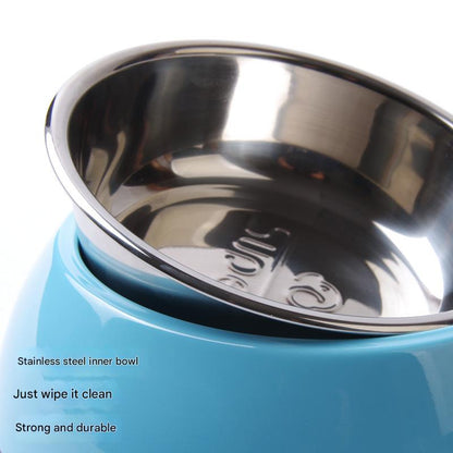 Elevated Pet Feeding Bowl with Stainless Steel Inner - Promotes Healthy Digestion & Reduces Neck Strain(Green)