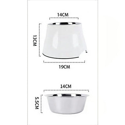 Elevated Pet Feeding Bowl with Stainless Steel Inner - Promotes Healthy Digestion & Reduces Neck Strain(Black)