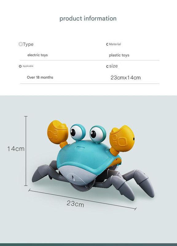 Interactive Crawling Crab Baby Toy with Music, Lights & Obstacle Avoidance(Orange).
