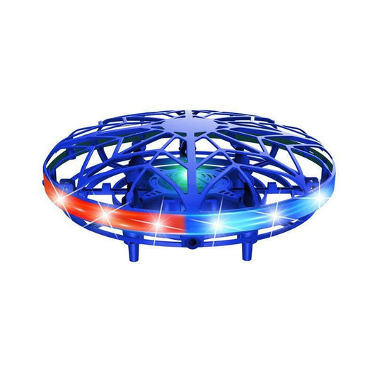 Hand-Controlled UFO Mini Drone with LED Lights & Obstacle Avoidance(blue).