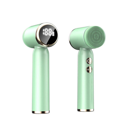 Green 6-in-1 Electric Facial Cleansing Brush Set - Rechargeable & Waterproof.