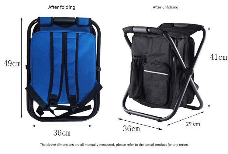 Green Insulated Cooler Backpack Chair - Foldable Stool for Picnics & BBQ.