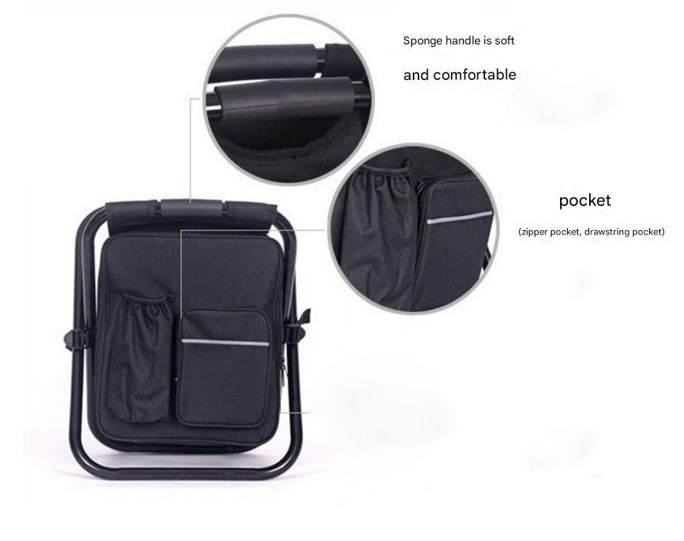 Green Insulated Cooler Backpack Chair - Foldable Stool for Picnics & BBQ.