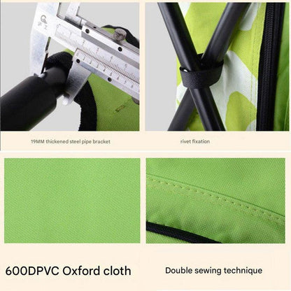 Green Insulated Cooler Backpack Chair - Foldable Stool for Picnics & BBQ.
