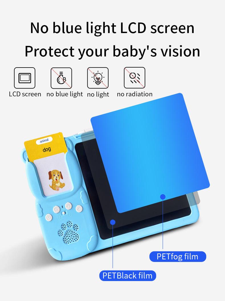 Pink (112 cards, pure English) Kids Interactive Early Education Toy: Combination Card Reader & LCD Drawing Board for Toddlers.
