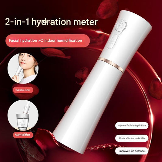 White 2 in 1 Cool Mist Humidifier and Facial Moisturizer - USB Rechargeable Portable Nano Sprayer.