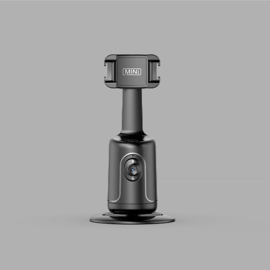 Black AI Smart Auto Tracking Phone Holder - 360Â° Rotation Face & Body Tracking Mount.