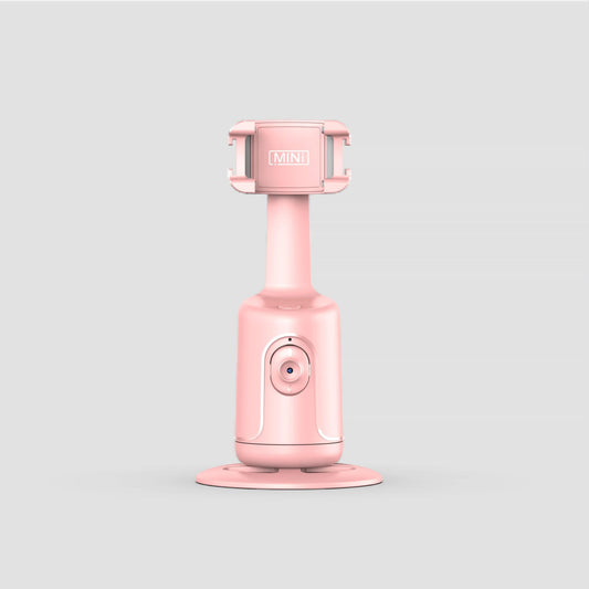 Pink AI Smart Auto Tracking Phone Holder - 360Â° Rotation Face & Body Tracking Mount.
