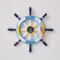 Nautical Wooden Rudder Wall Decor - 34cm Coastal Home Decor Accent (Yellow Rudder)