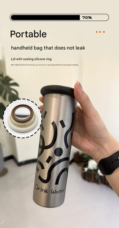 Mini Insulated Coffee Cup - 316 Stainless Steel, Portable & Stylish - Pink love (300ml)